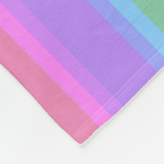 Pastel-Regenbogenstreifen Fleecedecke (Ecke)