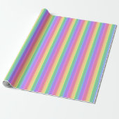 Pastel-Regenbogenstreifen Geschenkpapier (Ungerollt)