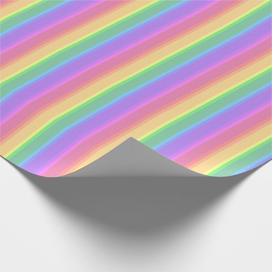 Pastel-Regenbogenstreifen Geschenkpapier (Ecke)