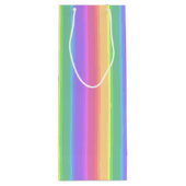 Pastel-Regenbogenstreifen Geschenktüte Für Weinflaschen (Rückseite)