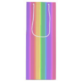 Pastel-Regenbogenstreifen Geschenktüte Für Weinflaschen (Vorderseite)