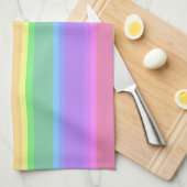 Pastel-Regenbogenstreifen Geschirrtuch (Viertel Falte)