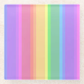 Pastel-Regenbogenstreifen Glasuntersetzer (Vorderseite)