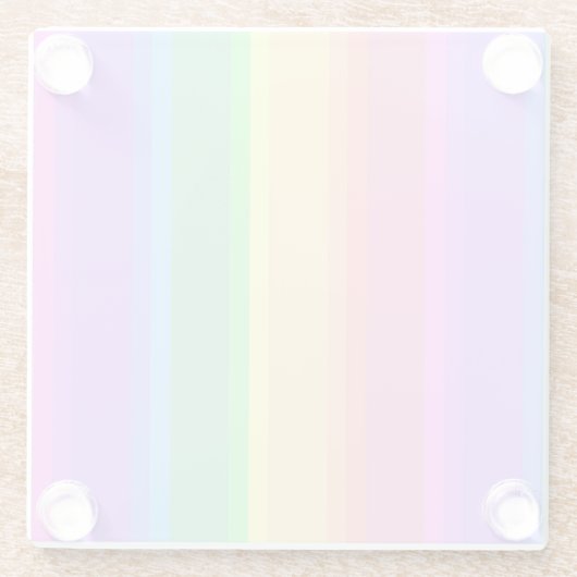Pastel-Regenbogenstreifen Glasuntersetzer (Rückseite)