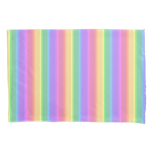 Pastel-Regenbogenstreifen Kissenbezug (Vorderseite)