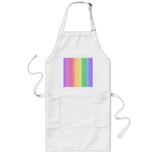 Pastel-Regenbogenstreifen Lange Schürze (Vorne)