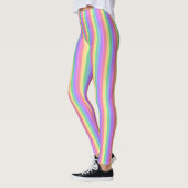 Pastel-Regenbogenstreifen Leggings (Links)