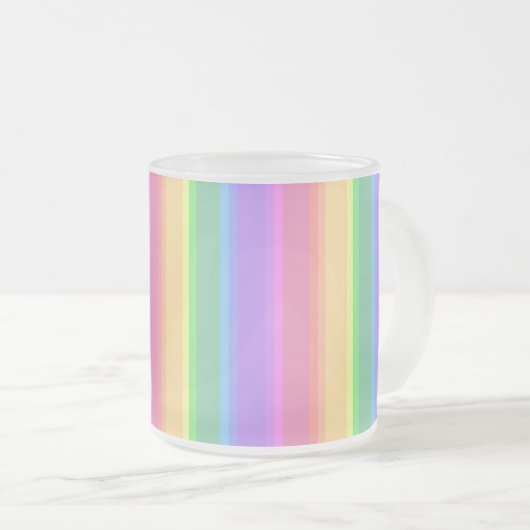 Pastel-Regenbogenstreifen Mattglastasse (VorderseiteRechts)