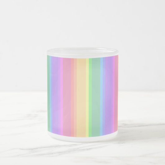Pastel-Regenbogenstreifen Mattglastasse (Mittel)