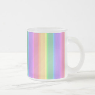 Pastel-Regenbogenstreifen Mattglastasse