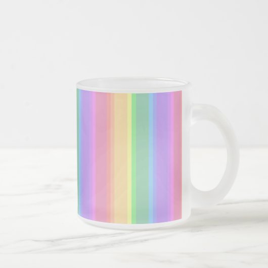 Pastel-Regenbogenstreifen Mattglastasse (Rechts)
