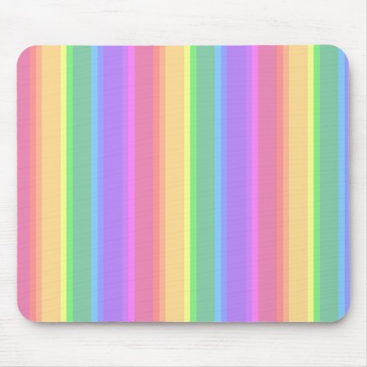 Pastel-Regenbogenstreifen Mousepad (Vorne)