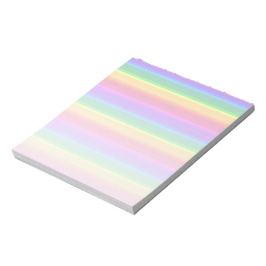 Pastel-Regenbogenstreifen Notizblock (Rotiert)