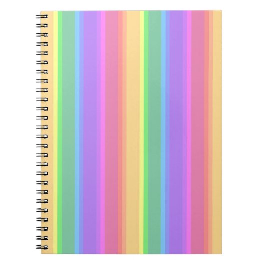 Pastel-Regenbogenstreifen Notizblock (Vorderseite)