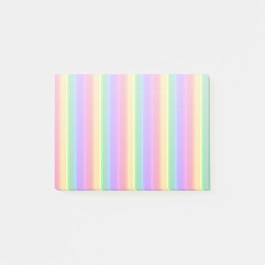 Pastel-Regenbogenstreifen Post-it Klebezettel (Vorderseite)