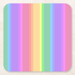 Pastel-Regenbogenstreifen Rechteckiger Pappuntersetzer