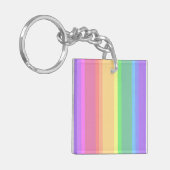 Pastel-Regenbogenstreifen Schlüsselanhänger (Vorderseite links)