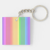 Pastel-Regenbogenstreifen Schlüsselanhänger (Rückseite)