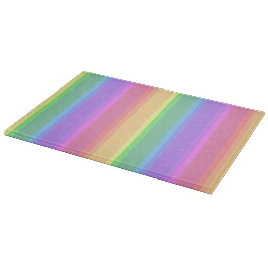 Pastel-Regenbogenstreifen Schneidebrett (Ecke)