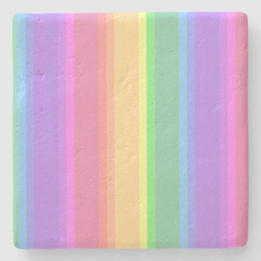 Pastel-Regenbogenstreifen Steinuntersetzer (Vorderseite)