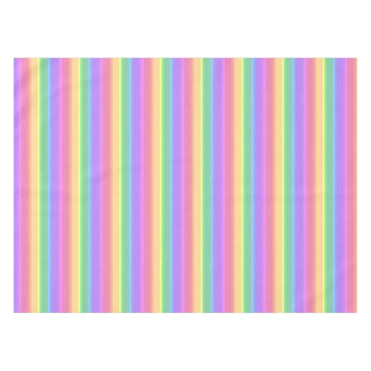 Pastel-Regenbogenstreifen Tischdecke (Vorderseite (Horizontal))