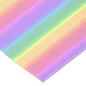 Pastel-Regenbogenstreifen Tischdecke (Schrägansicht)