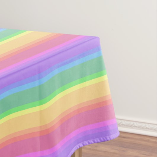 Pastel-Regenbogenstreifen Tischdecke (Beispiel)