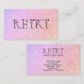 *~* Pastel REIKI Ivy Typografie Abstrakt Visitenkarte (Vorne/Hinten)