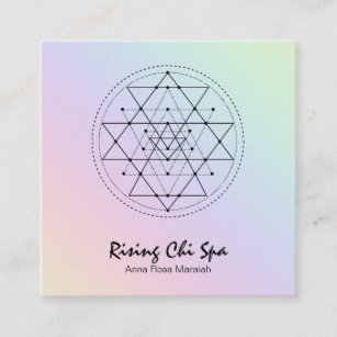 *~* Pastel Reiki Yoga Regenbogen Heilige Geometrie Quadratische Visitenkarte
