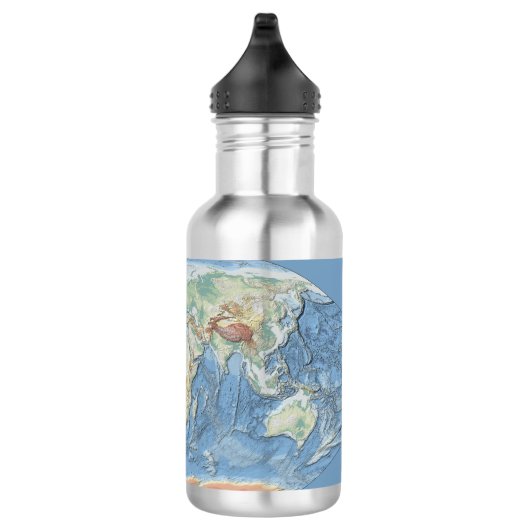 Pastel Relief World Map – Personalized Edelstahlflasche (Rechts)