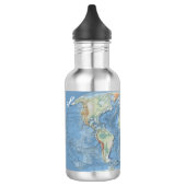 Pastel Relief World Map – Personalized Edelstahlflasche (Links)