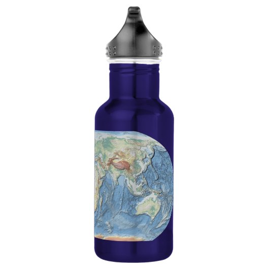 Pastel Relief World Map – Personalized Edelstahlflasche (Rechts)