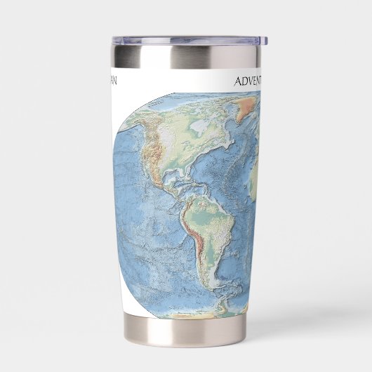Pastel Relief World Map – Personalized Thermobecher (Links)