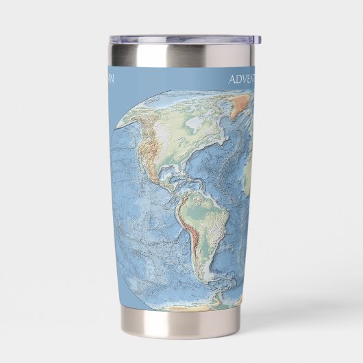 Pastel Relief World Map – Personalized Thermobecher (Links)