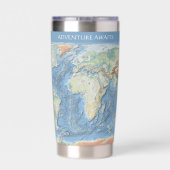 Pastel Relief World Map – Personalized Thermobecher (Rückseite)