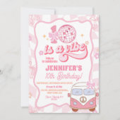 Pastel Retro 10. Geburtstagsparty Einladung (Vorderseite)