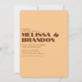 Pastel Retro 70er Groovy Wedding Einladung (Vorderseite)