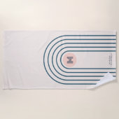 Pastel Retro Abstract Geometric Lines Arches  Strandtuch (Vorderseite)