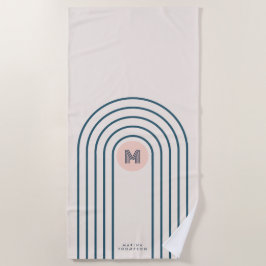 Pastel Retro Abstract Geometric Lines Arches  Strandtuch
