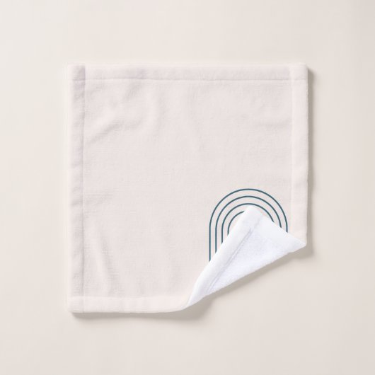 Pastel Retro Abstrakte geometrische Linien Arches Badhandtuch Set (Waschlappen)