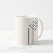 Pastel Retro Abstrakte geometrische Linien Arches Kaffeetasse (VorderseiteRechts)