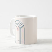 Pastel Retro Abstrakte geometrische Linien Arches Kaffeetasse (Vorderseite Links)