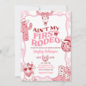 Pastel Retro Ain't My First Rodeo Baby Sprinkle Einladung (Vorderseite)
