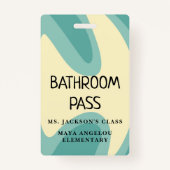 Pastel Retro Back To School Bathroom Hall Pass Ausweis (Vorderseite)