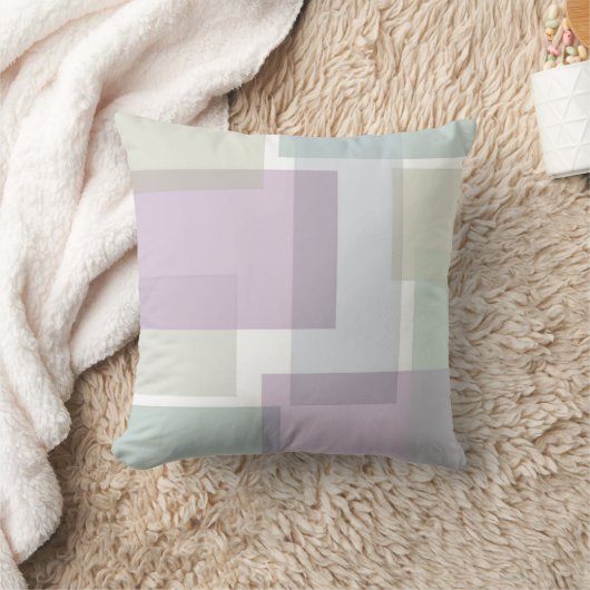 Pastel Retro blockiert Lavender Green Blue Kissen (Decke)