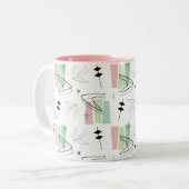 Pastel Retro Boom Wedge Zweifarbige Tasse (Vorderseite Links)