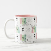 Pastel Retro Boom Wedge Zweifarbige Tasse (Links)