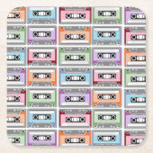 Pastel Retro Cassette Tapes Pattern Rechteckiger Pappuntersetzer (Vorderseite)