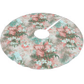 Pastel Retro Christmas Vignette Polyester Weihnachtsbaumdecke (Schrägansicht)