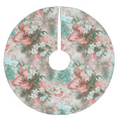 Pastel Retro Christmas Vignette Polyester Weihnachtsbaumdecke (Vorderseite)